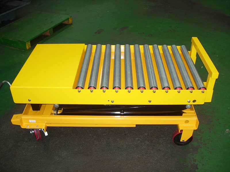 이동식 롤러 컨베이어 일체형 테이블 리프트 측면 구조